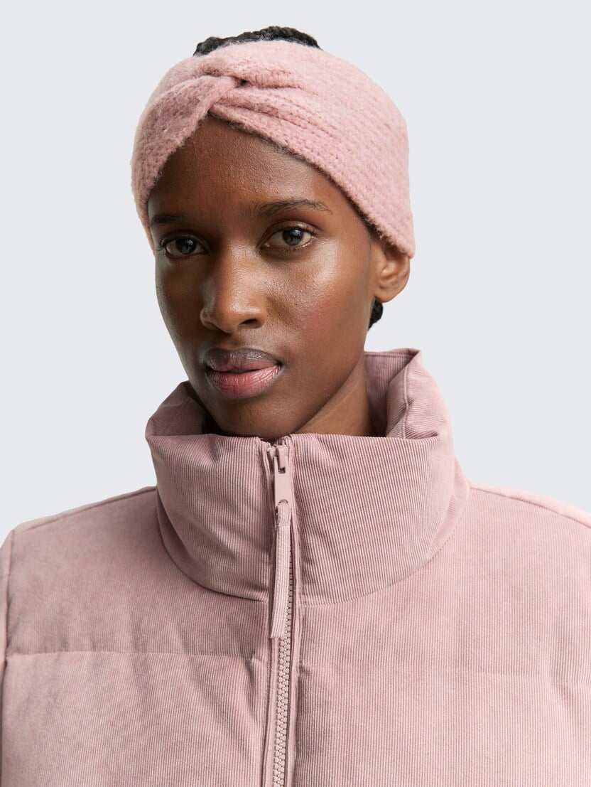 Pleten naglavni trak z zavitim detajlom - Roza_9405488