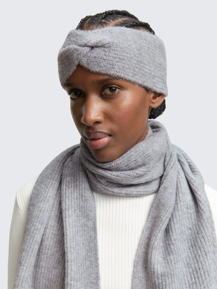 Pletena traka za glavu s čvorom - Siva_1979742