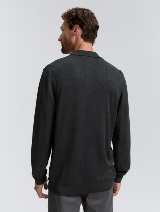 Pleteni polo pulover - Siva_2147671