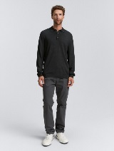 Pleteni polo pulover - Siva_2147671