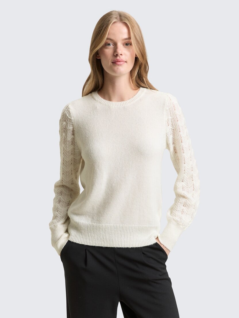 Pulover tricotat - Alb_9210027