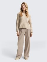 Pleteni džemper - Bež_9099969