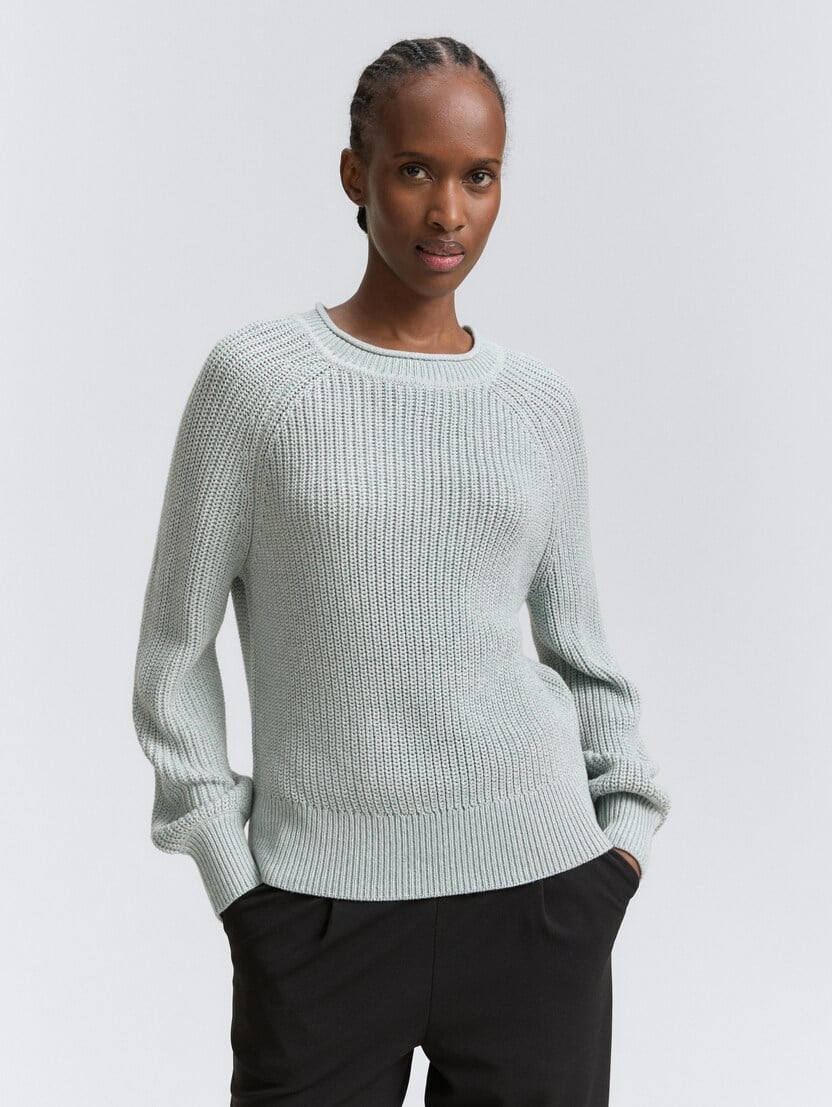 Pulover tricotat - Albastru_6118223