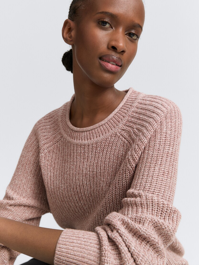 m♡s Cumpără Roz - Love & Roses Scallop Trim Ribbed Pom Hat and Gloves