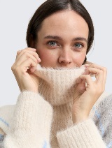 Pulover tricotat cu guler înalt - Model/Mai multe culori_8081477