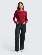 Pulover tricotat texturat - Roşu_213011