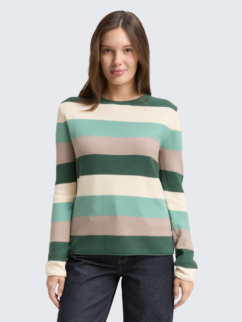 Pleteni džemper sa teksturom - Uzorak-višebojna-1042952-39986-15