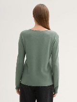 Pleten pulover s teksturo - Zelena_114473