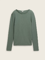 Pleten pulover s teksturo - Zelena_114473