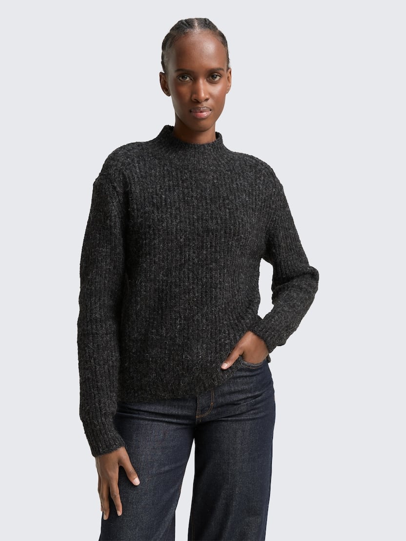 Pulover tricotat - Gri_3787094