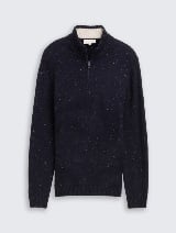 Pulover tricotat tip troyer - Albastru_2797394