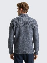 Pulover tricotat tip troyer - Albastru_2893241