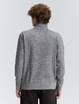 Pleteni duks sa visokom kragnom - Plava_7560568