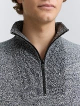 Pleteni duks sa visokom kragnom - Plava_7560568