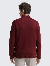 Pulover tricotat tip troyer - Roşu_3549677