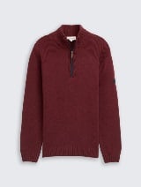 Pulover tricotat tip troyer - Roşu_3549677