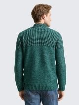 Pulover tricotat tip troyer - Verde_223286