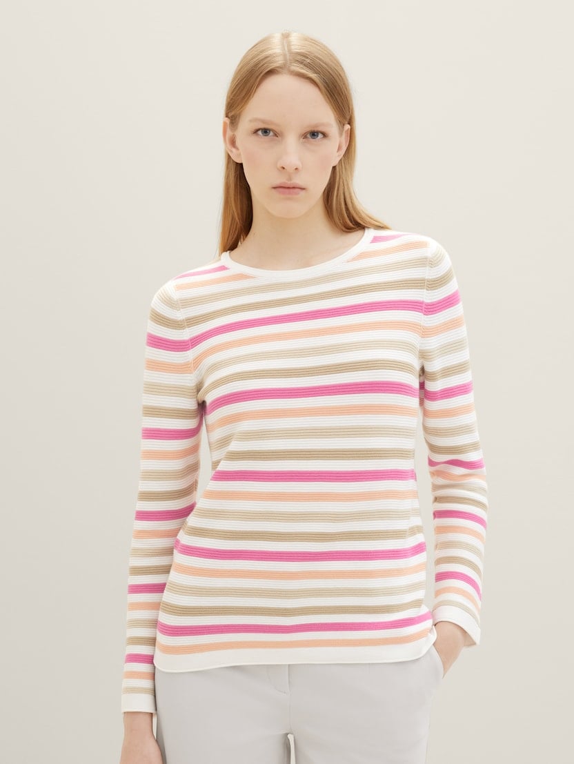 Pleten pulover - Vzorec-večbarvna-1016350-34846