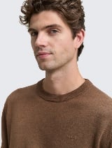 Pleteni džemper sa okruglim izrezom - Smeđa_1499706