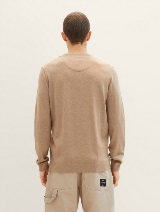 Pleteni pulover s okruglim izrezom - Smeđa_2746628