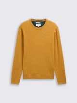 Pleteni džemper sa okruglim izrezom - Smeđa_3630902