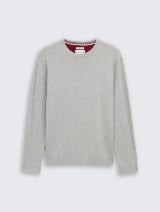 Pleteni pulover s okruglim izrezom - Siva_1180342