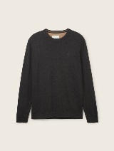Pleten pulover z okroglim izrezom - Siva_955592