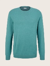 Pleten pulover z okroglim izrezom - Zelena_5179419