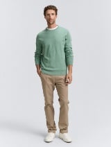 Pleteni džemper sa okruglim izrezom - Zelena_5231988