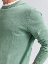 Pleteni džemper sa okruglim izrezom - Zelena_5231988