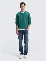 Pleteni džemper sa okruglim izrezom - Zelena_6157230