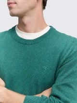 Pleteni džemper sa okruglim izrezom - Zelena_6157230