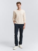 Pleteni džemper sa V-izrezom - Bež_9335277