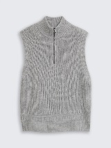 Pleteni prsluk - Siva_4834616