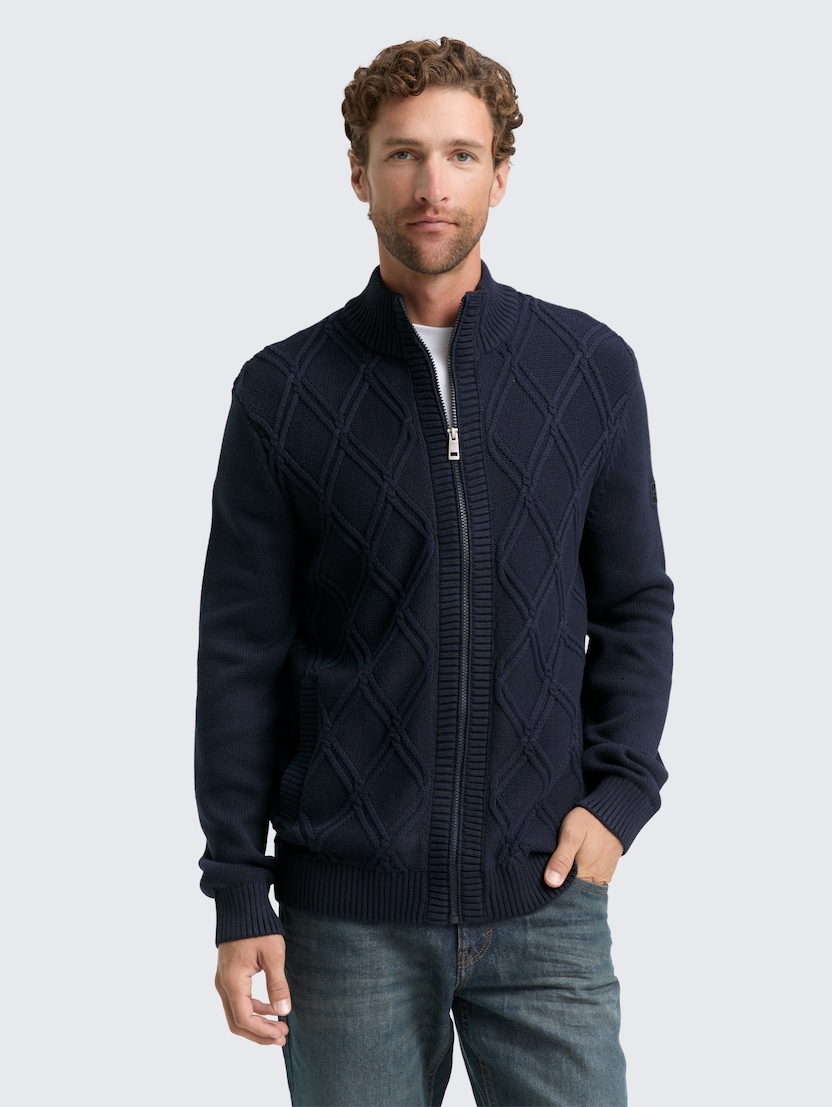 Cardigan tricotat - Albastru_1660374