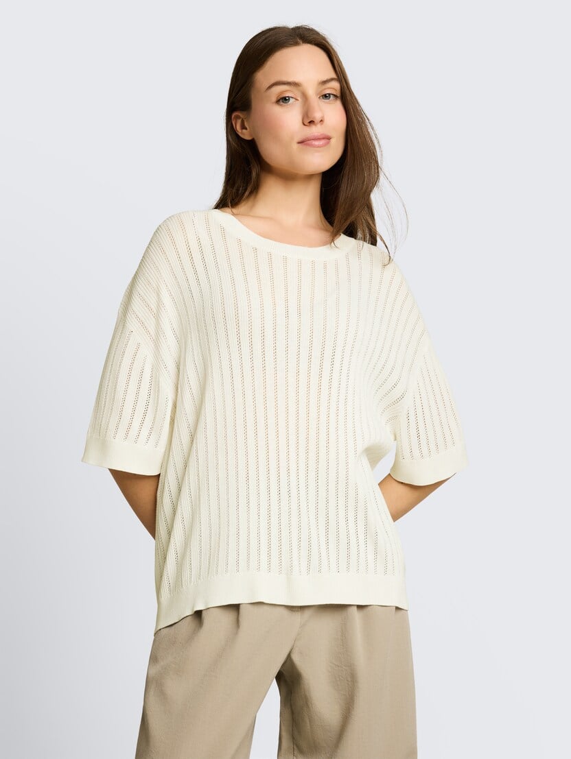 Pletena majica - Bela-1051345-10315-15