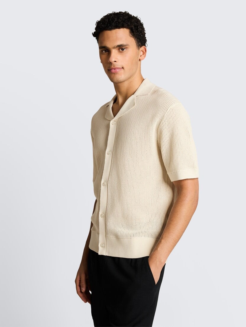 Pletena polo majica - Bijela-1050152-32257-14