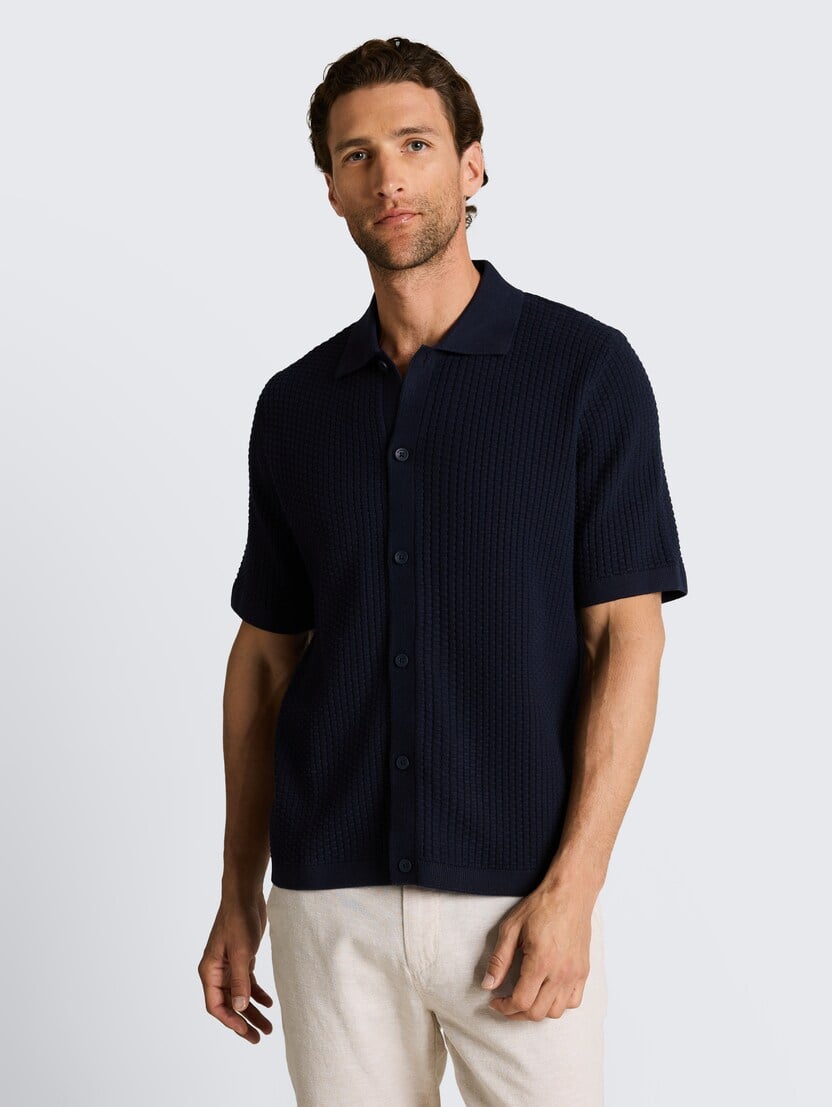 Pleteni polo - Plava-1050757-10668-15