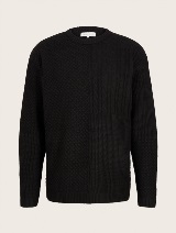 Pleteni pulover s kitami - Črna_2650143