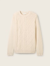 Pleteni teksturirani džemper - Bež_5697722