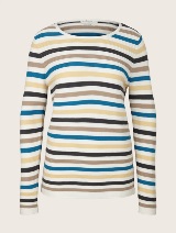 Pleteni pulover z dolgimi rokavi z okroglim izrezom - Vzorec/večbarvna_4537375