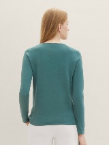 Pleteni džemper sa V-izrezom - Zelena_5222218
