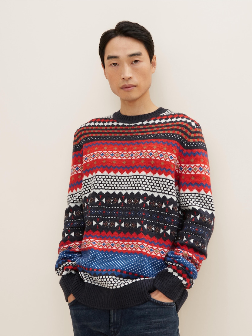Burma golf Freeze Pulover tricotat cu model jacquard | Model/Mai multe culori | Tom Tailor