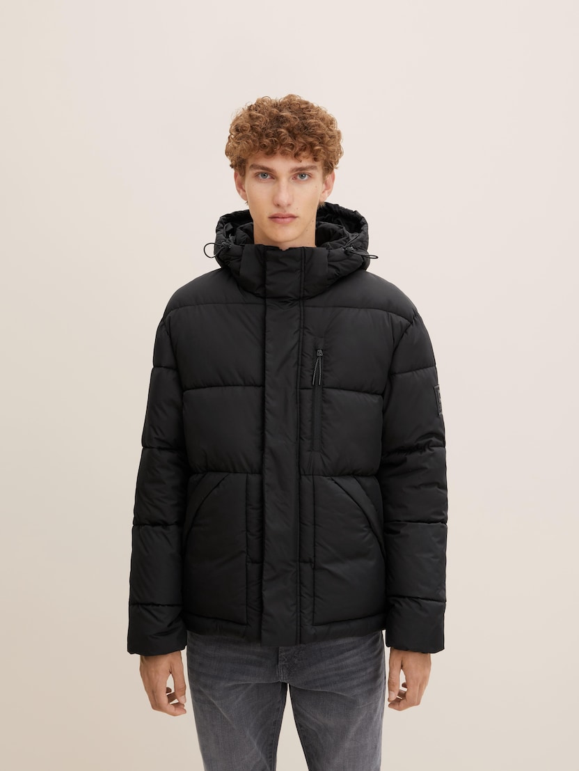 Podložena zimska jakna - Črna