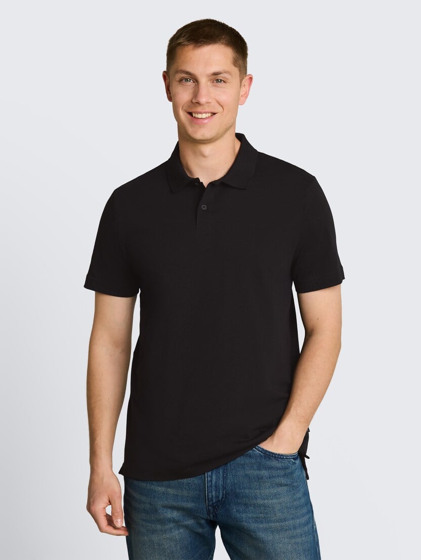 Bluză polo din jerse - Negru_7456179