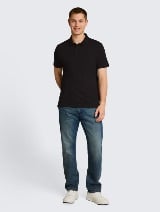 Bluză polo din jerse - Negru_7456179
