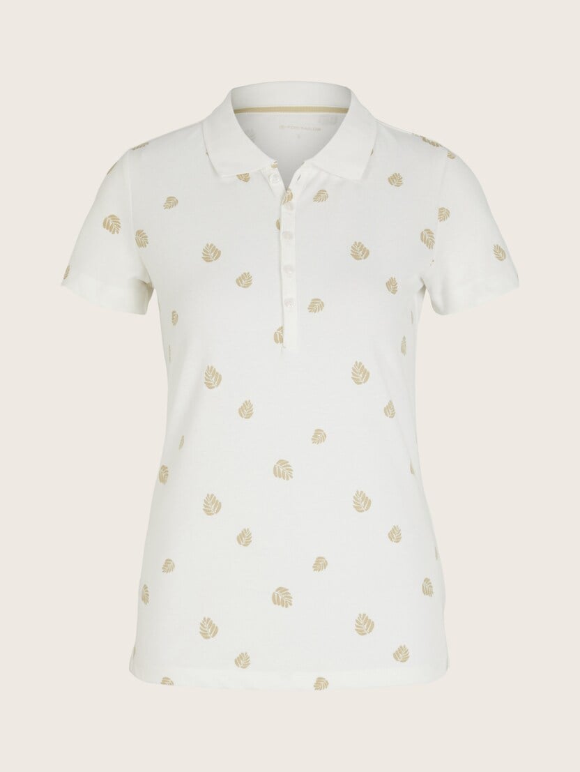 Polo majica iz pique tkanine s kratkimi rokavi in vzorcem - Vzorec-večbarvna