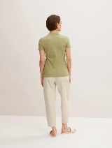 Polo majica iz pique tkanine s kratkimi rokavi in vzorcem - Zelena_850802