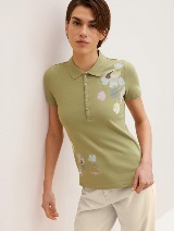 Polo majica kratkih rukava od tkanine pique s uzorkom - Zelena_850802