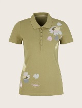 Polo majica iz pique tkanine s kratkimi rokavi in vzorcem - Zelena_850802